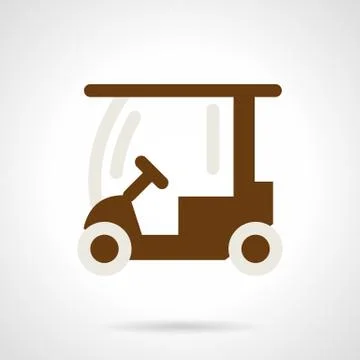 Golf course car flat color vector icon Stockillustratie