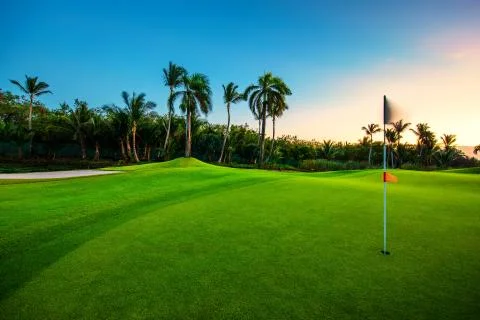 Golf course in the countryside Stock Photos