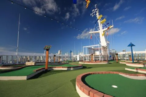 Golf course on deck Foto stock