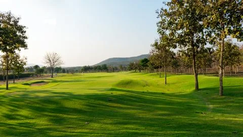 Golf course in the evening Stock Photos