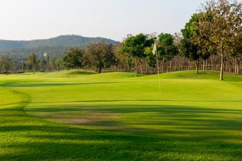 Golf course in the evening Stock Photos