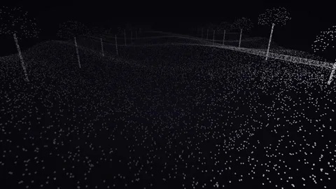 Golf course fairway bunker contours monochrome white point cloud terrain survey Vídeos de archivo 343116882