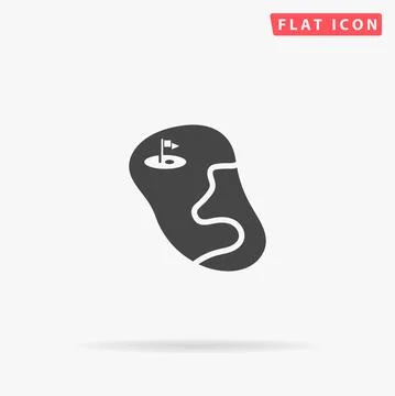 Golf Course, Field flat vector icon. Hand drawn style design illustrations Stockillustratie