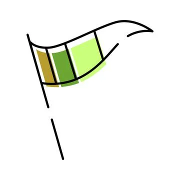 Golf course flag marking hole illustration concept Stock Illustration