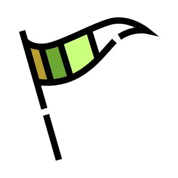 Golf course flag pole marking hole location Stock Illustration