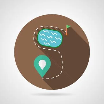 Golf course flat color vector icon Ilustración de archivo