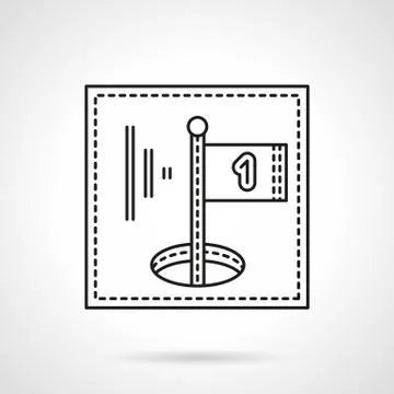 Golf course flat line vector icon Stockillustratie
