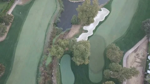 Golf Course Fly Over Stock Footage 97898662