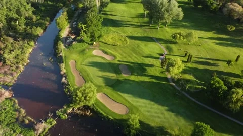 Golf Course fly over Stock Footage 146027279