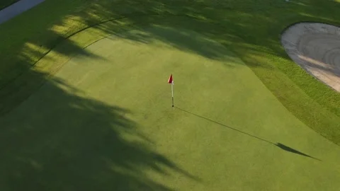 Golf course  fly over green. Gold course Holzhaeusern, Switzerland Stock Footage 132004797