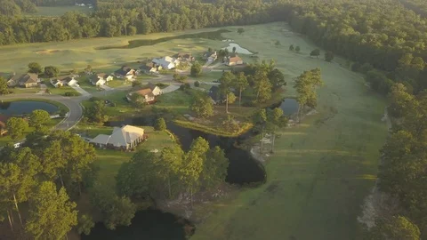 Golf course flyover with drone - Myrtle Beach 4K Video stock 111662422