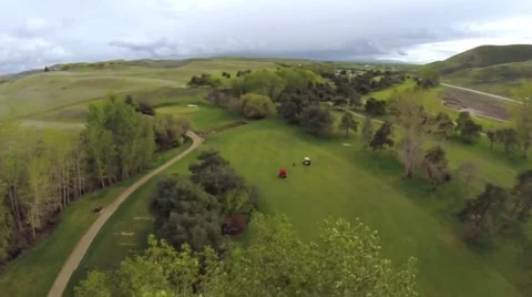 Golf Course Flyover Stock Footage 43013993