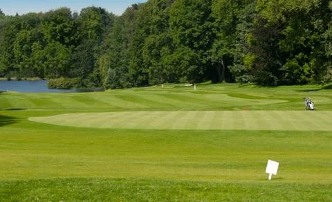 Golf course in forest Stock Photos