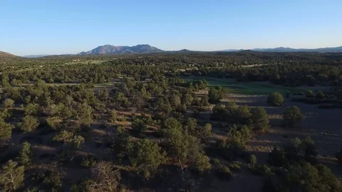 Golf Course Green Hole Desert Mountains, Arizona Stock Footage