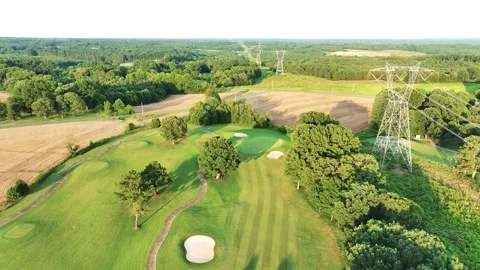 Golf Course Green with Sun Behind Stock Footage 320313250