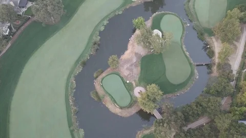 Golf Course Green Zoom Up Stock Footage 97898415