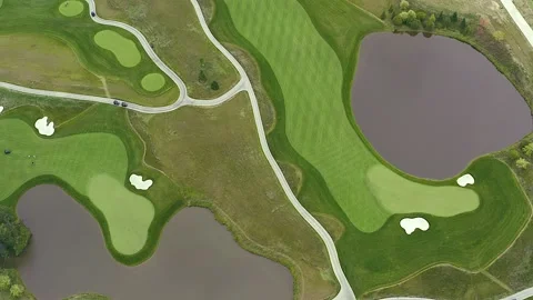 Golf course from the height of a bird's flight. Stock Footage 139630937
