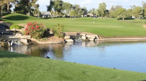 Golf Course Hole 1 Stock Footage 14927087