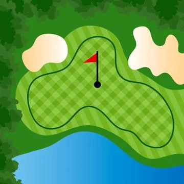Golf course hole Stockillustratie