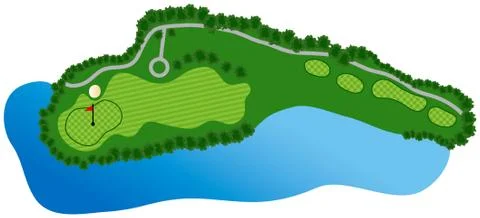 Golf course hole Illustration