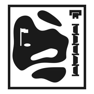 Golf course icon, simple style Stock Illustration