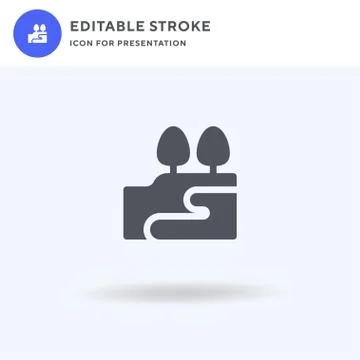 Golf Course icon vector, filled flat sign, solid pictogram isolated on white, Stockillustratie