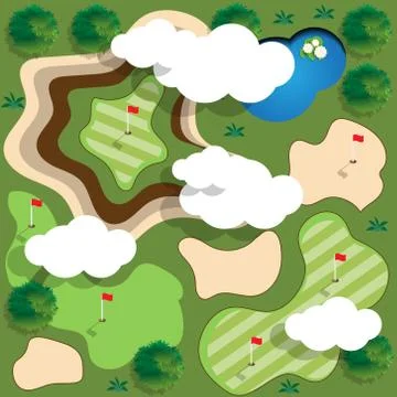 Golf course. Stock Illustration