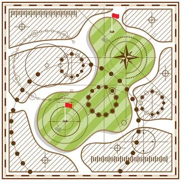 Golf course. Stock Illustration