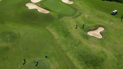 Golf course, lakes, hills. Stock Footage 295676564