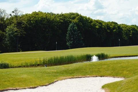 Golf course landscape Stock Photos