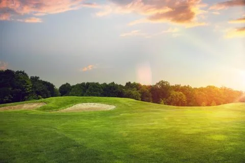 Golf course, launching point Stock Photos