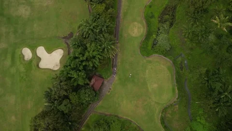 Golf Course on the Merapi Mountainside Stock Footage 347531092