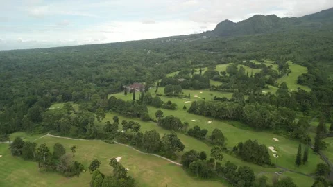 Golf Course on the Merapi Mountainside Vídeo Stock 347531095