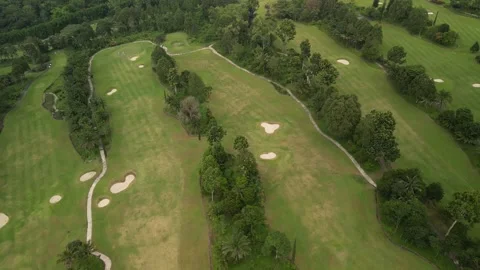 Golf Course on the Merapi Mountainside Stock Footage 347531096