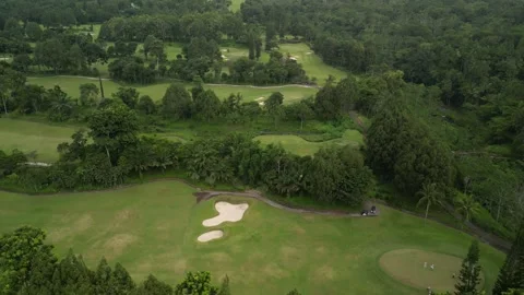 Golf Course on the Merapi Mountainside Stock Footage 347532937