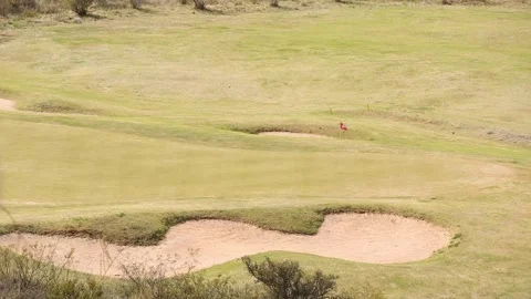 Golf course in the middle of a mountain Stock-Footage 133749535
