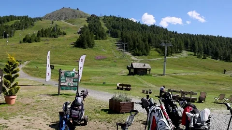 Golf Course in Mountainous Landscape Vídeos de archivo 301769299