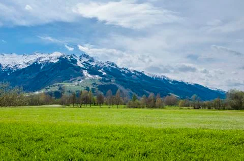 Golf course in mountains Stock Photos