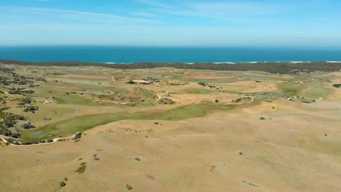 Golf course near ocean Stock Footage 154337498