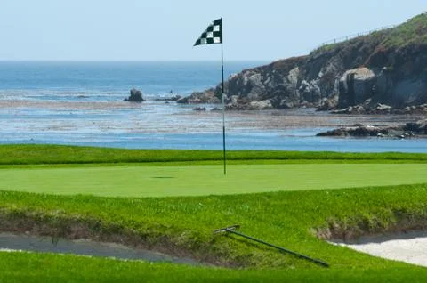 Golf course on the ocean Foto stock