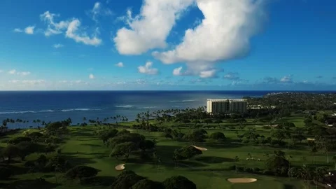 Golf Course Ocean View O'ahu Hawaii Vidéo 321782331