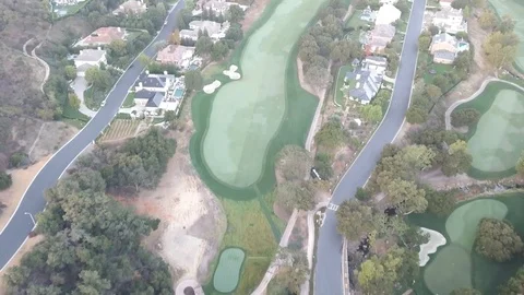 Golf Course Par 5 Flyover Stock Footage 97898578