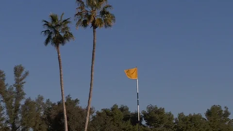 Golf course pin flag. Waving in the wind Video stock 102524531