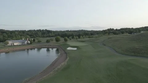 Golf Course with Pond Stock Footage 247210619