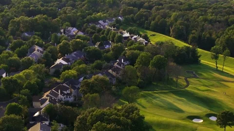Golf Course Residences in 4K Stock Footage 247451100