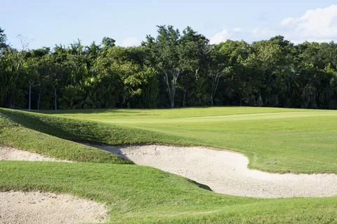 A golf course sand pit Stock Photos