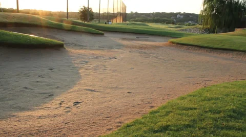 Golf course sand trap 스톡 동영상 34240855