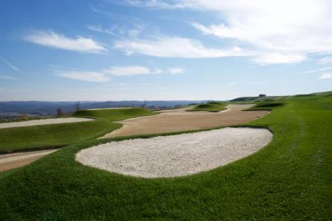 Golf Course Sand Trap Stock Photos