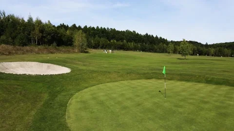 Golf course with several players during the game Stock Footage 239066605
