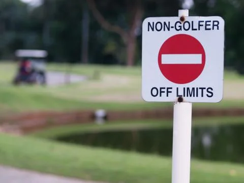 Golf course sign 스톡 사진